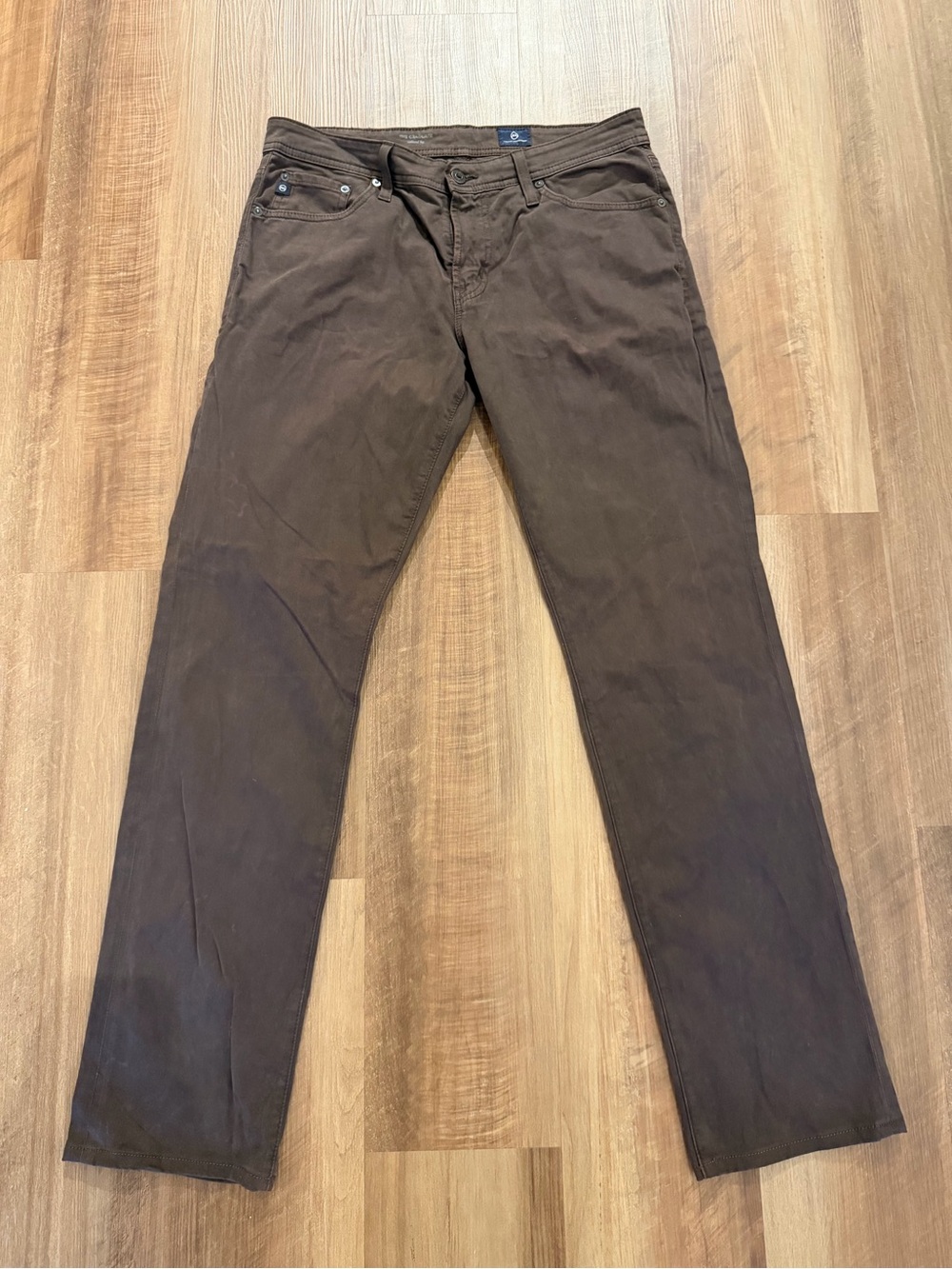 AG Adriano Goldschmied The Graduate Tailored Leg Jeans Brown Office Casual 33x34